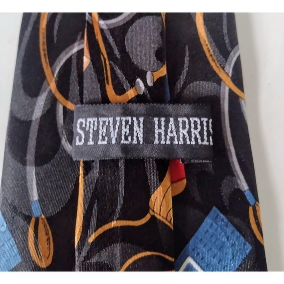 Steven Harris Medical Supplies Satin Tie Vintage Textured Swirl Design Doctor - Picture 3 of 4